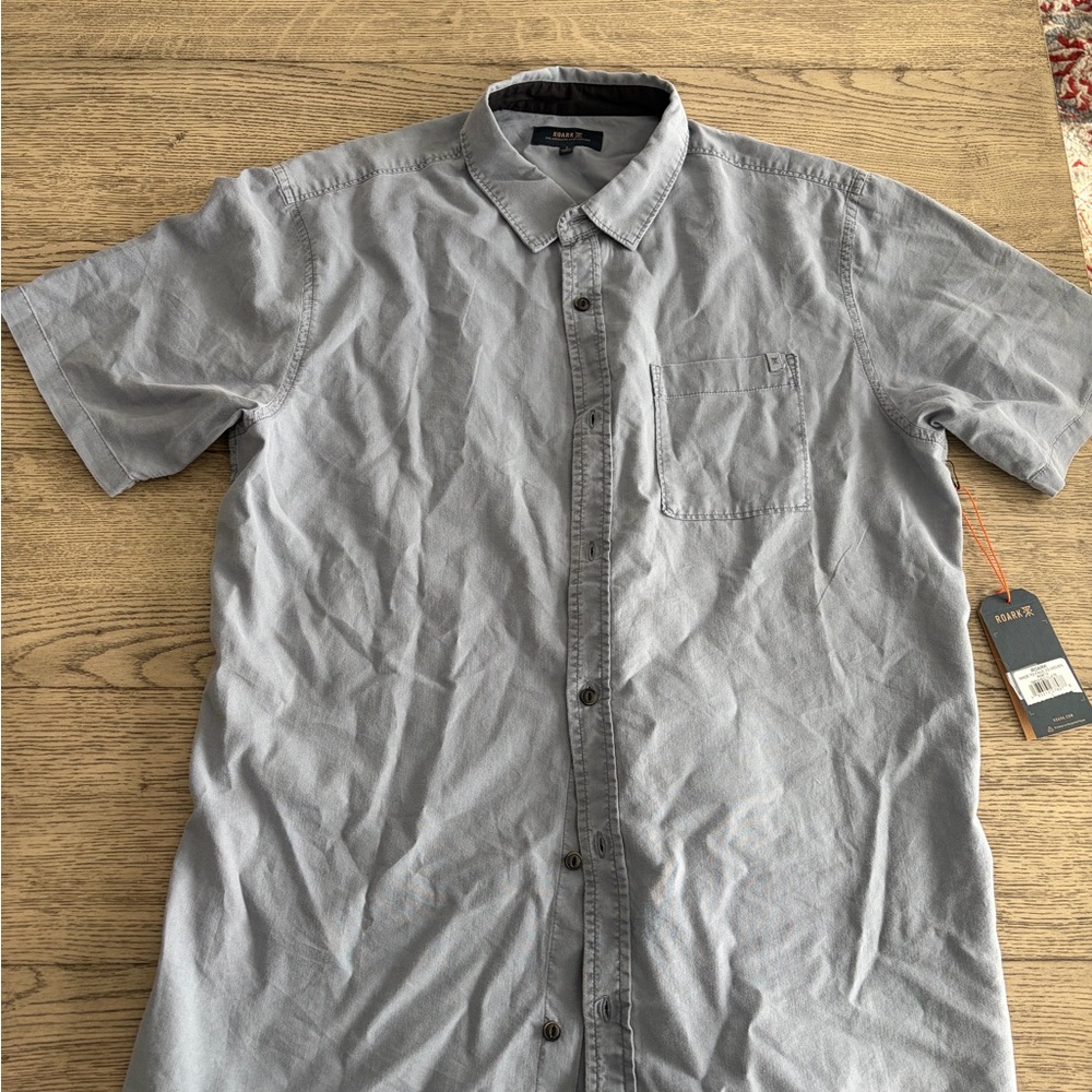 Roark Gray Casual Button Down Shirt